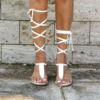 Summer New Sandals Beach Flat Cross Tie Sexy Clip Toe Fashion Gladiator High Heels Casual Strap Free Shipping Roman Sandals