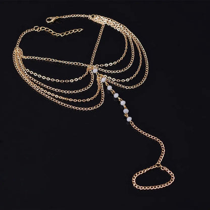 New 1 Set Multi-Layer Pearl Anklet Fashion Gold Color Ankle Bracelets For Women Beach Barefoot Foot Chain Sandal Anklet Jewelry