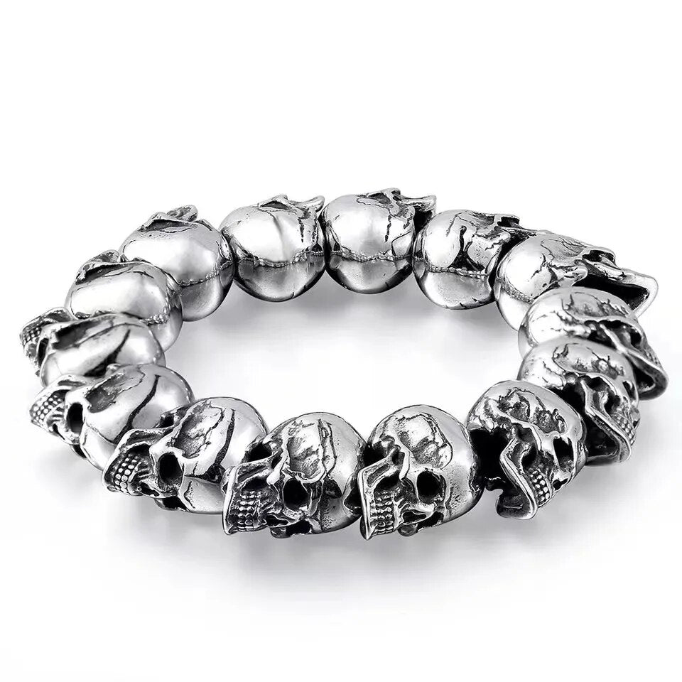 Men\\\\\\'s Vintage Skull Beaded Skull Bracelets Men\\\\\\'s Bracelets Gothic Jewelry Accessories Gifts