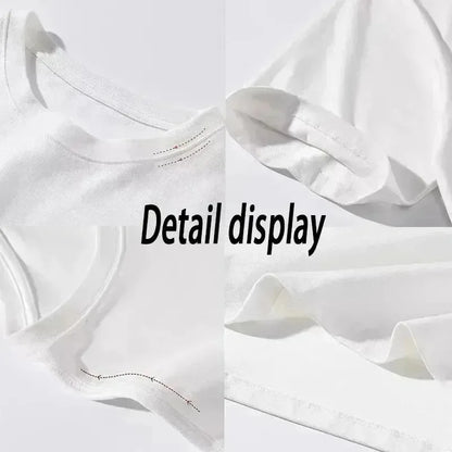 Summer Cotton Women's T-shirt Bottom Basic Fashion Solid Color Women's Short Sleeved Loose Top Shirt High-quality T-shirt