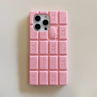 Cartoon Chocolate Hello Kitty Rilakkuma Bear Phone Case Funny Soft Silicone Cover For 16 15 14 Plus 13 12 11 Pro Max X XR Xs Max