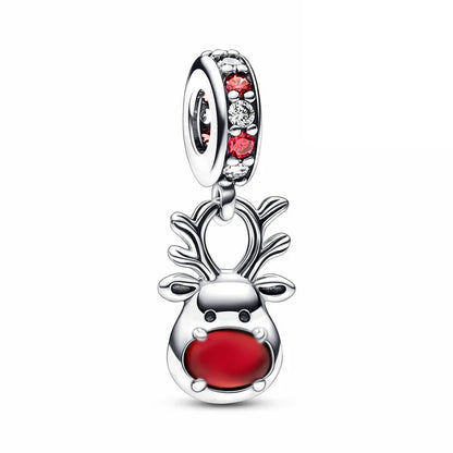 Newest Deer Star Witch Cat Castle Beads Shining Pendants Fit Original Pandora Charms Silver Color Bracelets DIY Women's Jewelry