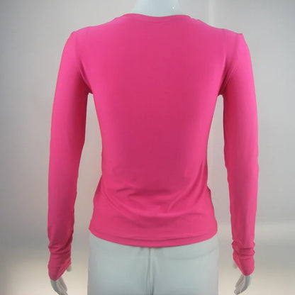 Woman Clothing Long Sleeve T-shirt Slim Fit Tops Female O-Neck Close-fitting Tee Shirt Street Wear 2024 Y2K Qtraf 2408