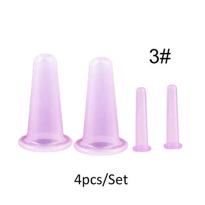 1/4Pcs Silicone Body Cupping Cups For Face Neck Back Eyes Massage Vacuum Cans Anti-cellulite Massager Suction Cup Treatments
