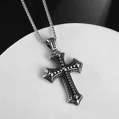 New Metal Black Cross Pendant Necklace Men and Women Fashion Gothic Punk Trend Hip Hop Accessories Jewelry Gift Wholesale