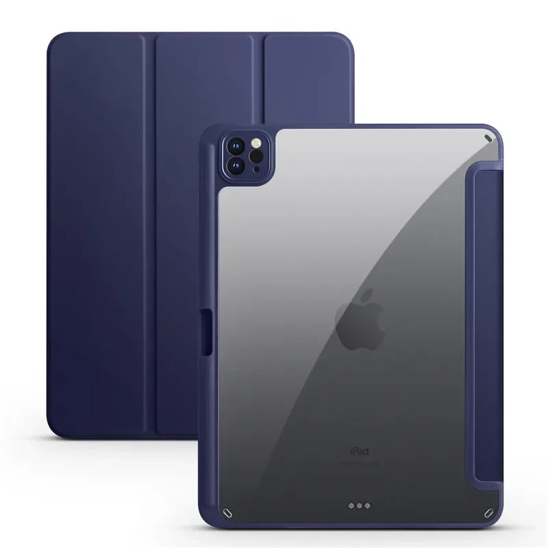 For iPad Pro 12.9 Case 2022 Tablet Case with Pencil Holder Clear Hard Cover Funda for iPad Pro 12 9inch 2022 2021 2020 2018 Case
