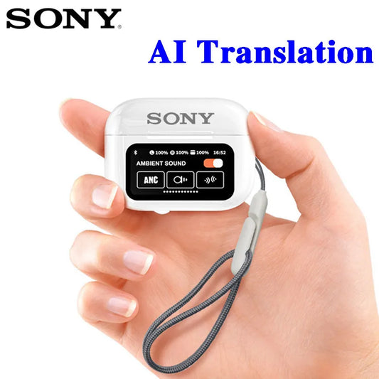 AI Earphone Sony Wireless Bluetooth Headphones AI Translator Earphones 147 Languages With Touch Screen Communication APP Control