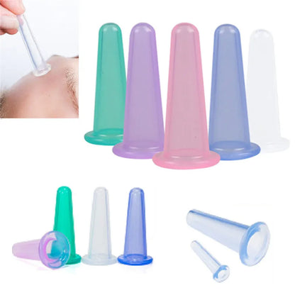 1/4Pcs Silicone Body Cupping Cups For Face Neck Back Eyes Massage Vacuum Cans Anti-cellulite Massager Suction Cup Treatments