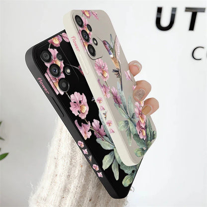 Flowers Silicone Case For Samsung Galaxy A54 A53 A73 A71 A72 A52 A32 A33 A34 A31 A24 A20S A42 Shockproof Phone Soft Cover Coque