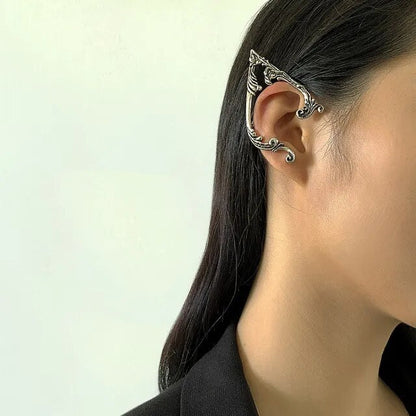 Punk Fairy Ear Cuff Earring Dark Elf Ear Clip No Piercing Earrings For Women Silver Color Goth Halloween Earcuff Jewelry