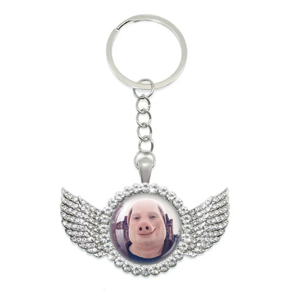 New John Pork Is Calling Answer Call Phone Humor Funny Pig Lover Graphic Meme Glass Dome Pendant Cabochon Keychain Jewelry Gifts