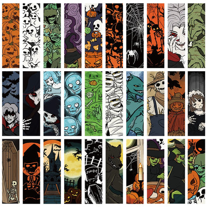 30pcs Halloween bookmarks Reading pages Book marks paper cards pumpkin ghosts funny personality creative gifts for students