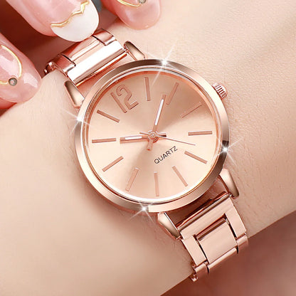 1/3PCS Fashion Women's Watches Stainless Steel Band Analog Quartz Watch Reloj Mujer（Without Box）