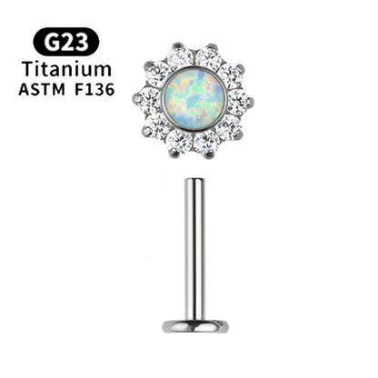 1pcs ASTM F136 Titanium 16G CZ Labret Medusa Monroe Piercing Helix Cartilage Conch Tragus Lobe Stud Earring Piercing Jewelry