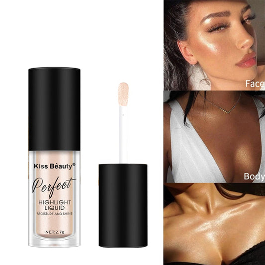 Liquid Highlighter Face Skin Brightener Shimmer Long-lasting Easy To Wear Glitter Eyeshadow Lips Body Glow Create MakeUp Tools