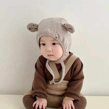 1 Piece Cute Cartoon Fashion Newborn Beanie Sweet Bear Bunny Ear Infant Baby Photography Props Hat Soft Cotton Toddler Hat