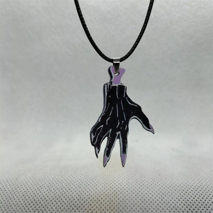 Yungqi Acrylic Bat Pendant Necklaces for Women Girl Minimalist Rope Chain Choker Halloween Animal Necklace Jewelry Collier