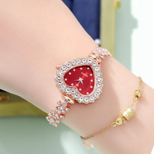 Heart Shape Small Dial Women's Bracelet Watch Quartz Wristwatch Retractable Chain Strap Watch Wholesale  relogio reloj mujer
