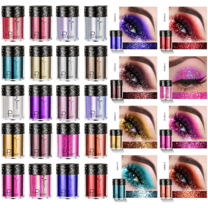 New Glitter Eye Shadow Professional Makeup Monochrome Shining Eyeshadow Sequins Universal Party Cosmetic Palete