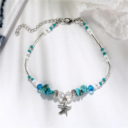 New Boho Shell Starfish Anklets for Women Fashion Tortoise Ankle Bracelet on Leg Barefoot Handcraft Chain Summer Beach Jewelry