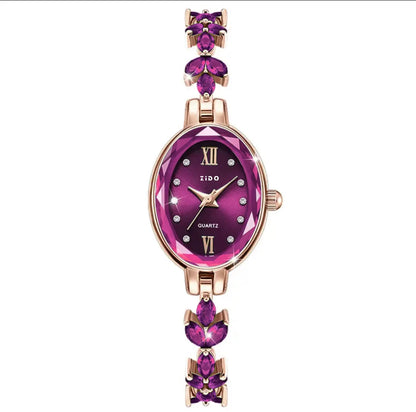 UTHAI V22 Women's Watches Light Luxury Diamond Inlaid For Clover Watch Waterproof Oval Ladies Fashion Quartz Bracelet Wristwatch