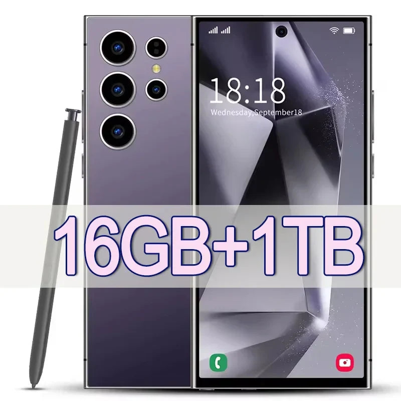 2025 New S24 Ultra 7.3HD Original Smartphone Global Version 4G 5G Dual SIM Cellphones Android14 Cell Phone 8000mAh Mobile Phones