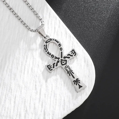 New Metal Black Cross Pendant Necklace Men and Women Fashion Gothic Punk Trend Hip Hop Accessories Jewelry Gift Wholesale