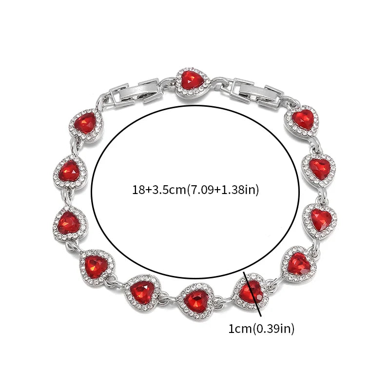 Exquisite Shiny Heart Shaped Zircon Bracelet Women Fashion Elegant Wedding Party Jewelry Girls Gift