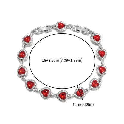 Exquisite Shiny Heart Shaped Zircon Bracelet Women Fashion Elegant Wedding Party Jewelry Girls Gift