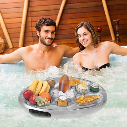Swimming Pool Float Beer Table Cooler Table Bar Tray Inflatable Cup Holder Phone Pad Swimming Pool Mattress Food Drink Holder