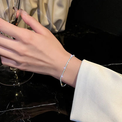 Trendy Exquisite Heart Shiny Charm Bracelets for Women Designer Creativity Luxury Jewelry High Quality Zircon Wedding Party