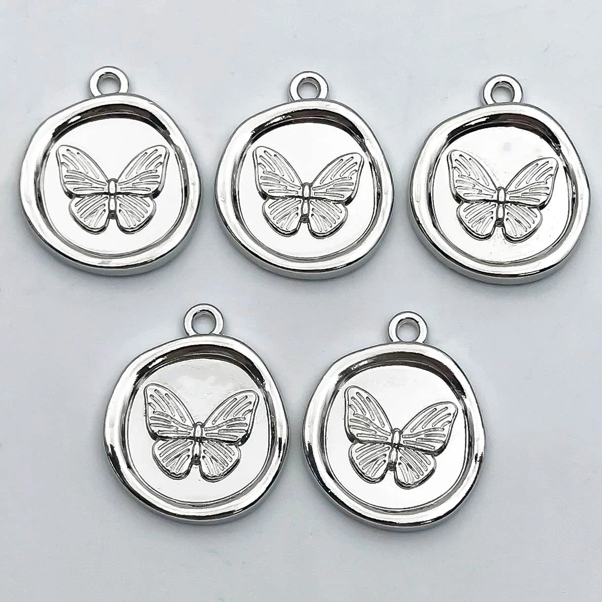 5Pcs Metal Alloy Charms Black Series Sweet and Cool Style Butterfly Cross Flower Shape Pendants Decorations For Jewelry Making