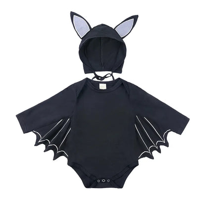 2023 Baby Halloween Cosplay Costume Solid Print Hat+Romper Bag Bone Pumpkin Bodysuit Gift Boy Girl Disguise Vampire Clothes