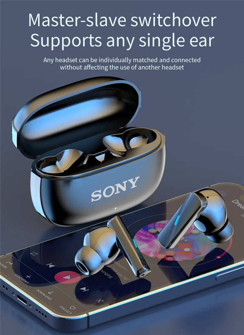 Sony True Wireless Bluetooth Earphones & Headphones In-ear Earplugs Waterproof Fitness Motion Music Hedset Flip Cover Earphone