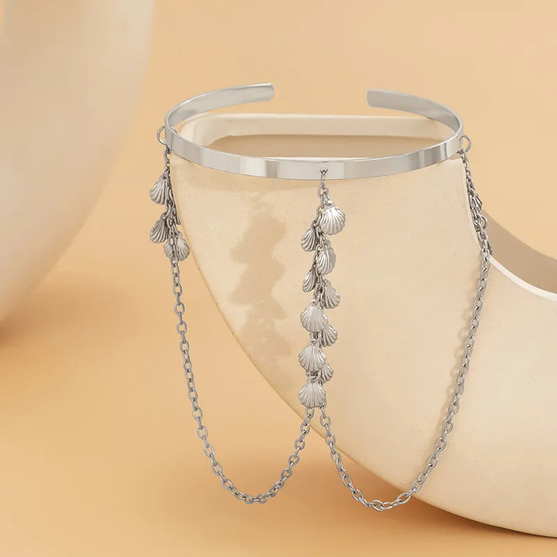 Bohemian Butterfly Tassel Pendants Bracelet Arm Chain Hollow Out Geometric Pattern Retro Arm Cuff Bangle Beach Body Bracelets