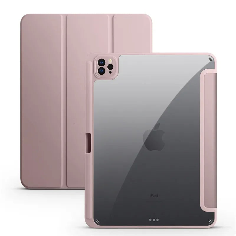 For iPad Pro 12.9 Case 2022 Tablet Case with Pencil Holder Clear Hard Cover Funda for iPad Pro 12 9inch 2022 2021 2020 2018 Case