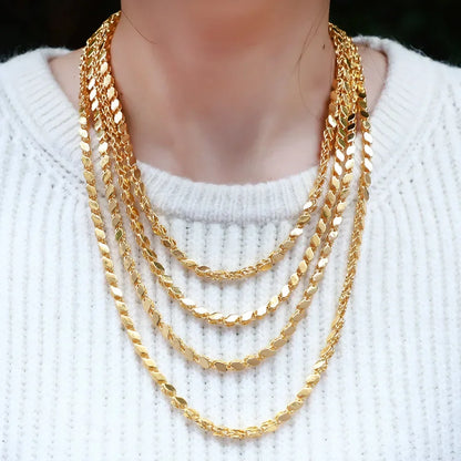 4mm Width Necklace 70CM Muslim Islamic Gold Color Necklace Middle East Arab Turkish Oman Allah Jewelry Never Faded
