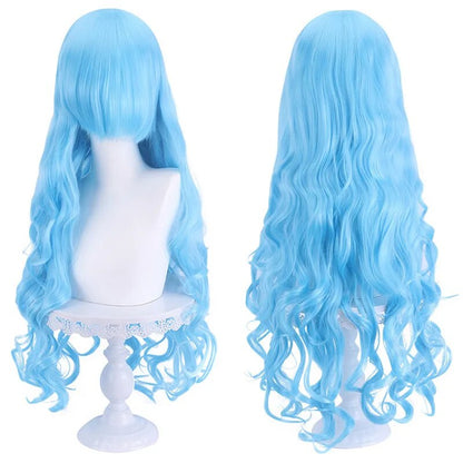 Genshin Impact Ice Blue Wig for Ayato Kamisato Cosplay Wig for Anime Long Fluffy Spiky Heat Resistant Wig for Halloween Party