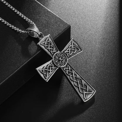 New Metal Black Cross Pendant Necklace Men and Women Fashion Gothic Punk Trend Hip Hop Accessories Jewelry Gift Wholesale