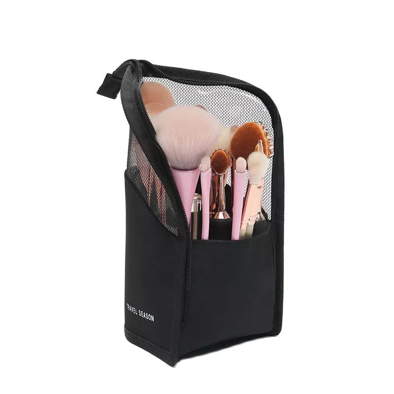 Pc Stand Cosmetic Bag for Women Clear Zipper Makeup Bag Travel Female Makeup Brush Holder Organizer Toiletry Bag