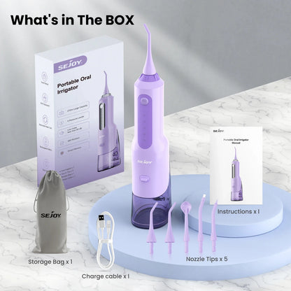 Sejoy Water Flosser Teeth Cleaner Rechargeable Waterproof Portable Cordless Dental Oral Irrigator, Water flossers for Teeth