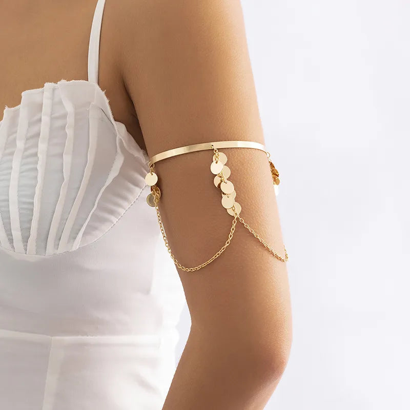 Bohemian Butterfly Tassel Pendants Bracelet Arm Chain Hollow Out Geometric Pattern Retro Arm Cuff Bangle Beach Body Bracelets