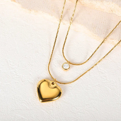 Punk Cuban Chain Heart Necklace For Women Hip Pop Stainless Steel Choker Fashion Wedding Party Jewelry Gift