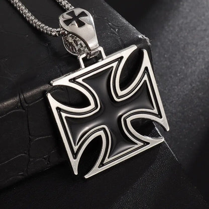 New Metal Black Cross Pendant Necklace Men and Women Fashion Gothic Punk Trend Hip Hop Accessories Jewelry Gift Wholesale