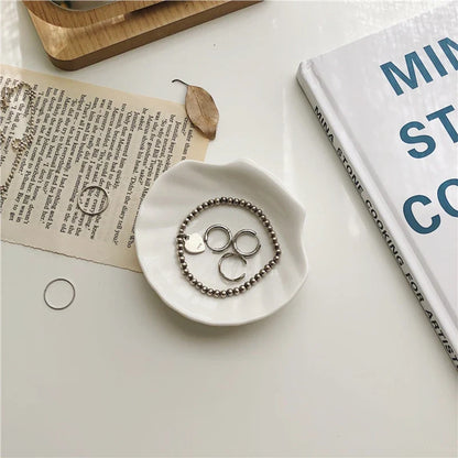 Shell Shaped White Ceramic Plate Jewelry Storage Trays Trays Storage Dishes Ring Earings Plate Home Decorative Tray Design