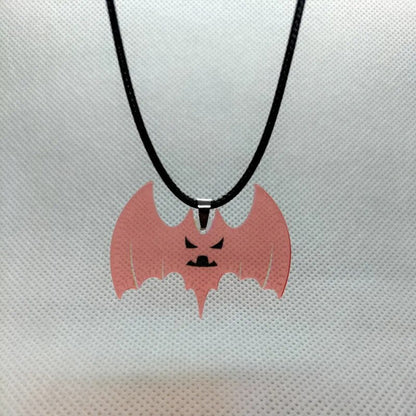 Yungqi Acrylic Bat Pendant Necklaces for Women Girl Minimalist Rope Chain Choker Halloween Animal Necklace Jewelry Collier