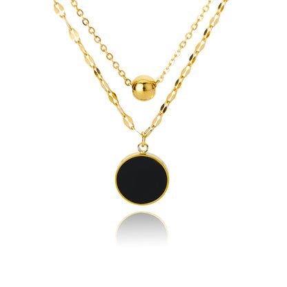 Vintage Lucky Four Leaf Clover Necklaces for Women Goth Love Heart Pendant Choker Chain Necklace Stainless Steel Jewelry Gift
