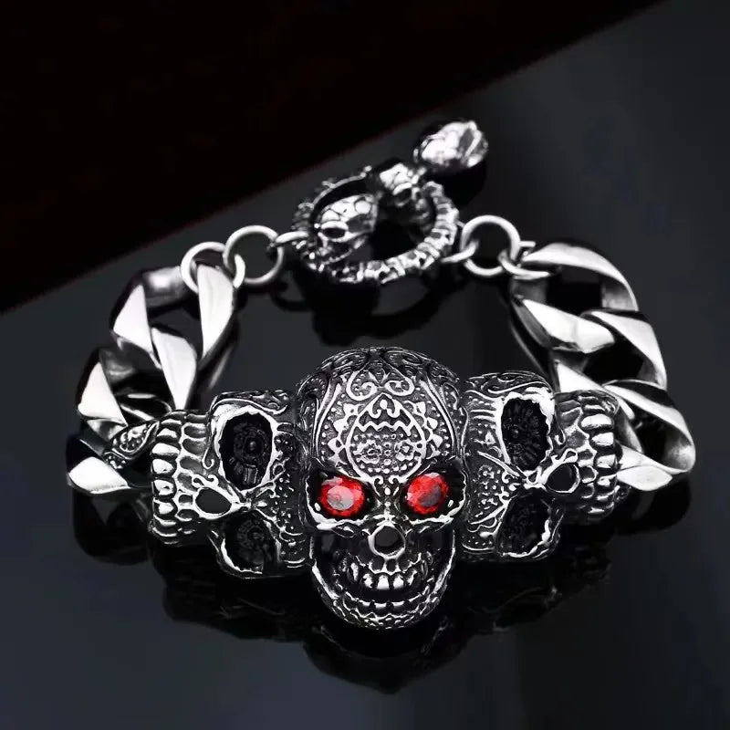 Men\\\\\\'s Vintage Skull Beaded Skull Bracelets Men\\\\\\'s Bracelets Gothic Jewelry Accessories Gifts