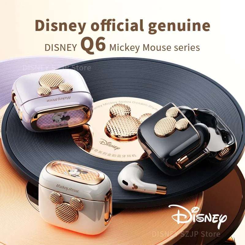 Disney Earbuds Q6 HIFI Sound Headsets Bluetooth Active Noise Reduction Wireless Earphones Waterproof Deep Bass Girls Gifts