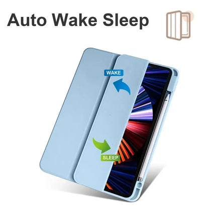 For iPad Pro 12.9 Case 2022 Tablet Case with Pencil Holder Clear Hard Cover Funda for iPad Pro 12 9inch 2022 2021 2020 2018 Case